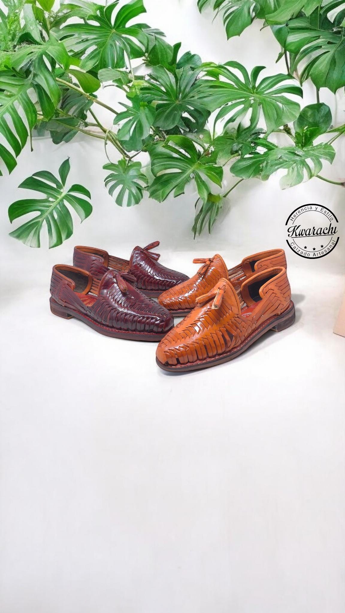 Women's Huaraches with Tassels | Handmade Closed-Toe Huaraches in Shedron and Russet Colors. All Sizes