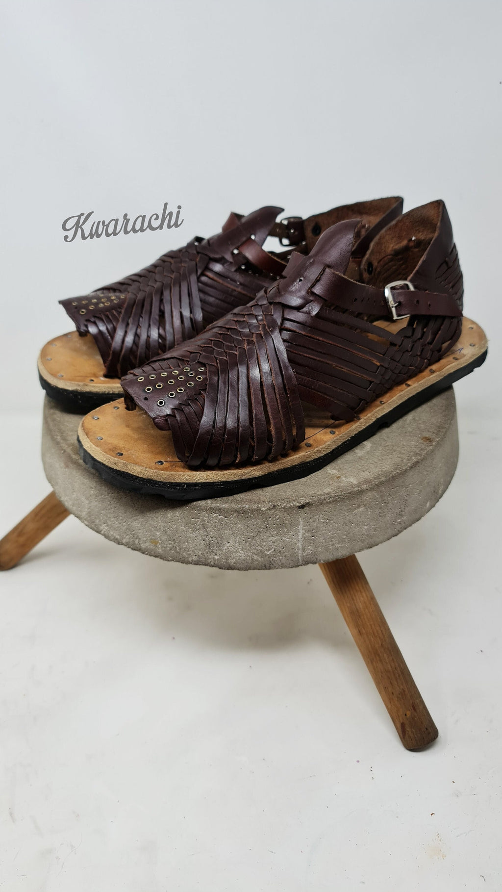 Huaraches mexicanos genuinos color natural o marrón para hombre, sandalias de cuero fabricadas por artesanos mexicanos