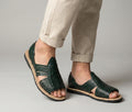 Men's Leather Huaraches in Midnite Green - Handmade Mexican Style Sandals - Comfortable and Stylish Summer Footwear