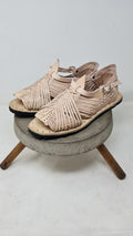 Brown leather huaraches for men, Mexican artisan craftsmanship
