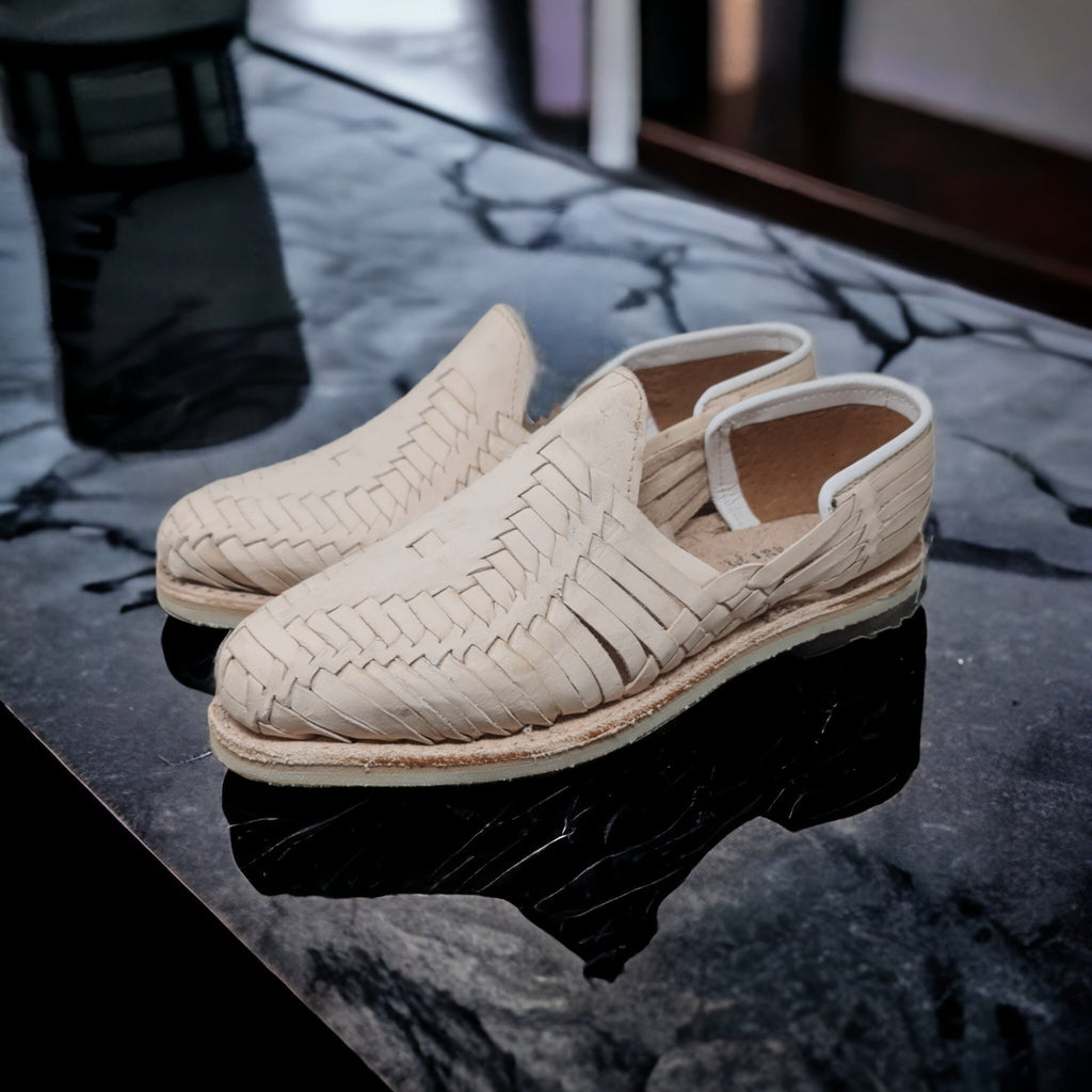 Men's Mexican Huaraches, Natural, Rubber Sole, Closed Toe Style - Made in Mexico and Shipped Directly