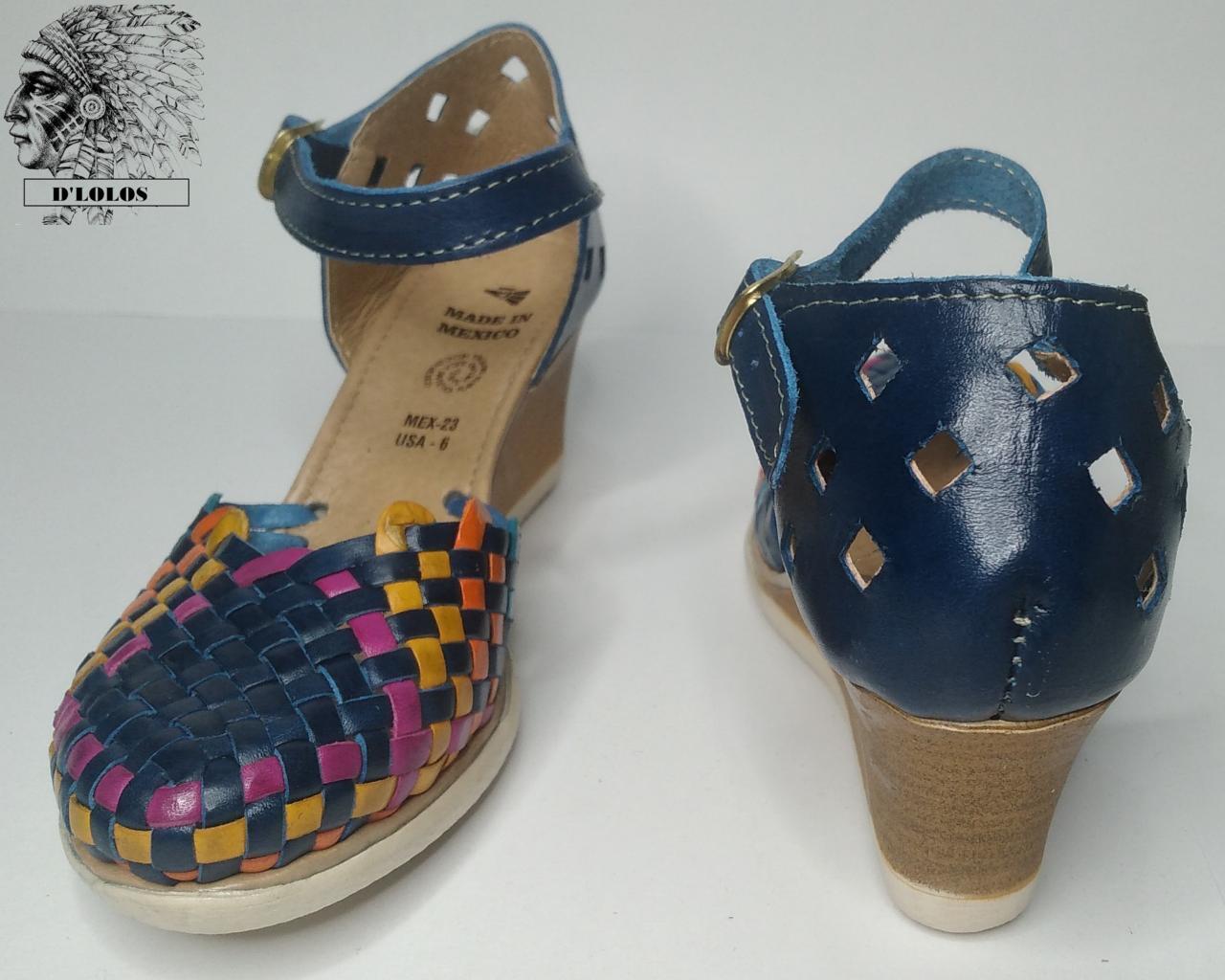 Women's closed-toe platform huaraches with colorful details, a comfortable, breathable everyday sandal