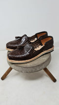Men's Handwoven Leather Loafers – Brown, Vintage Style