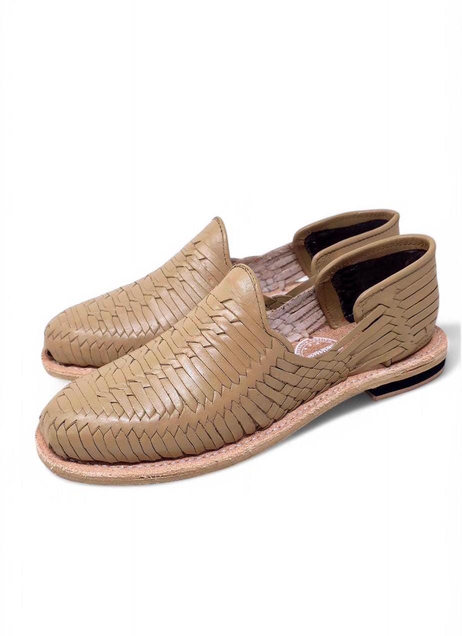 Men's taupe Mexican huaraches – Handmade sandals with leather sole, comfortable and fresh