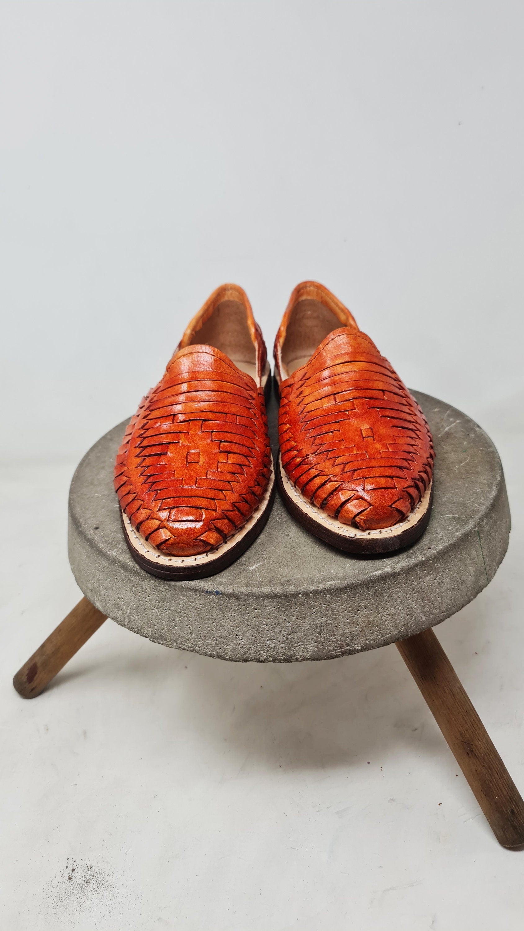 Mexican Huaraches for Women in Oak Color - Leather Sole, Hand-Painted, Exclusive and Authentic, Shipped Directly from Mexico