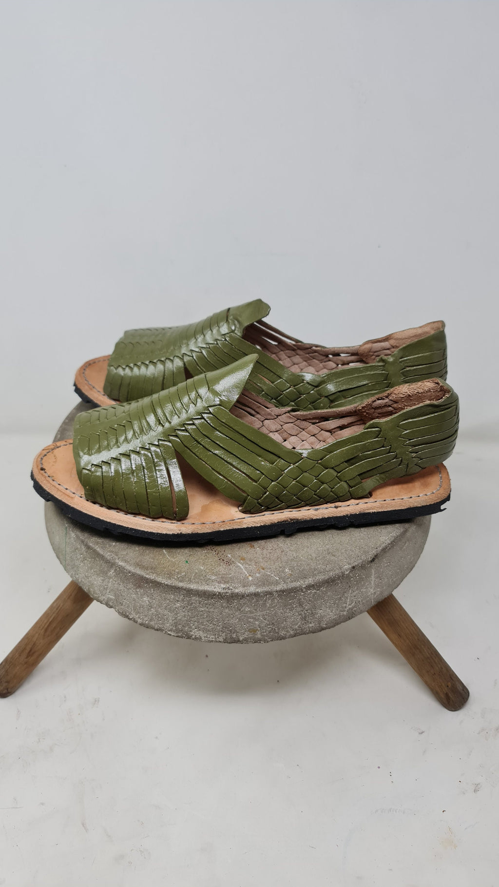 Men's Mexican Huaraches Avocado Green - Open Toe - Durable Rubber Sole - Exclusive Footwear - Direct Shipping from Mexico