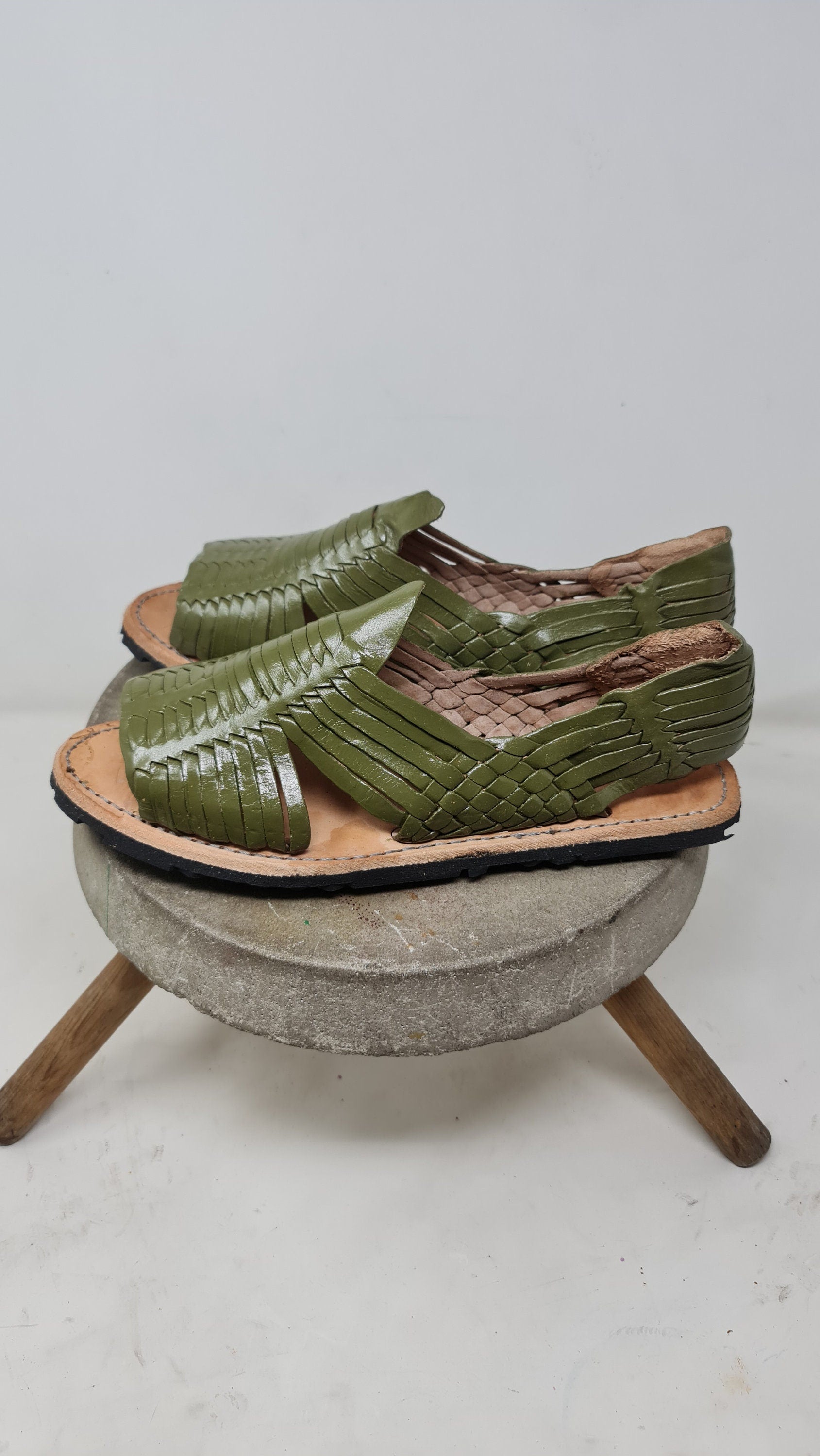 Men's Mexican Huaraches Avocado Green - Open Toe - Durable Rubber Sole - Exclusive Footwear - Direct Shipping from Mexico