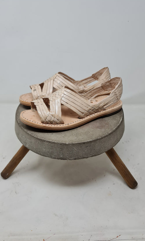 Women's huarache sandals, beige Mexican huaraches for women