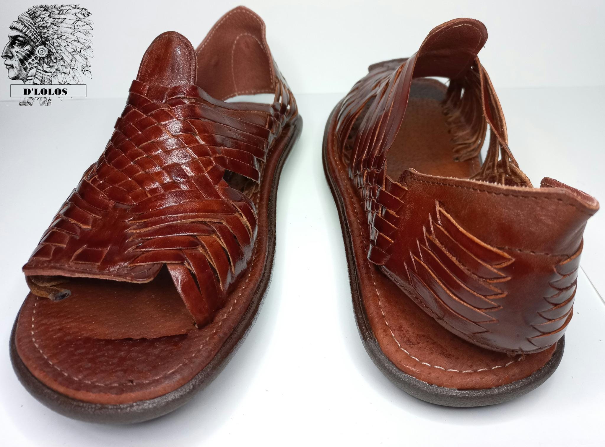Men's Open Toe Huaraches | Hand-Woven Leather | Cushioned Insole | Honey, Reddish Brown or Black | 7-12 US