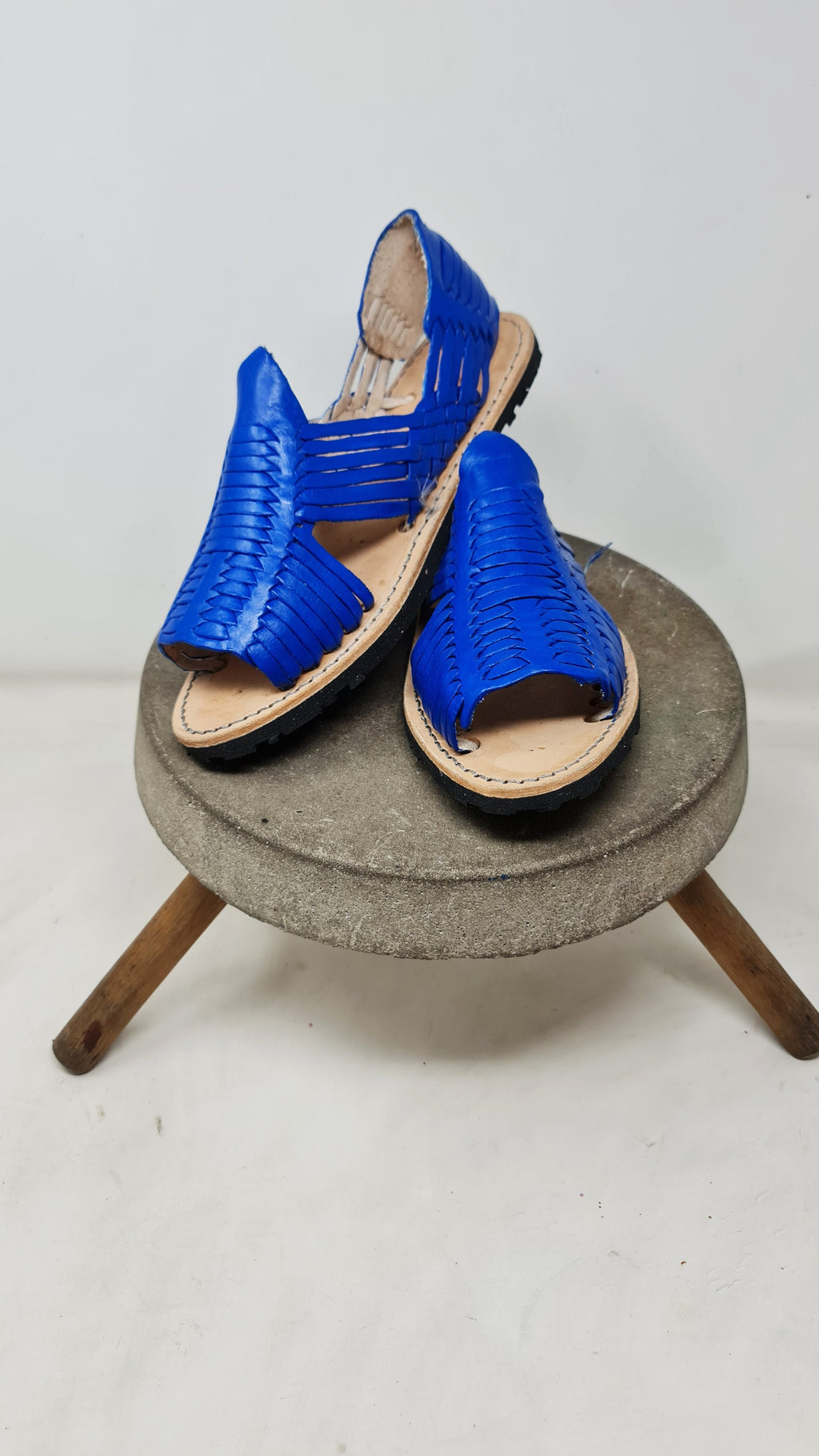 Exclusive Blue Mexican Huaraches for Men | Durable Rubber Sole | Authentic and Handmade from Mexico