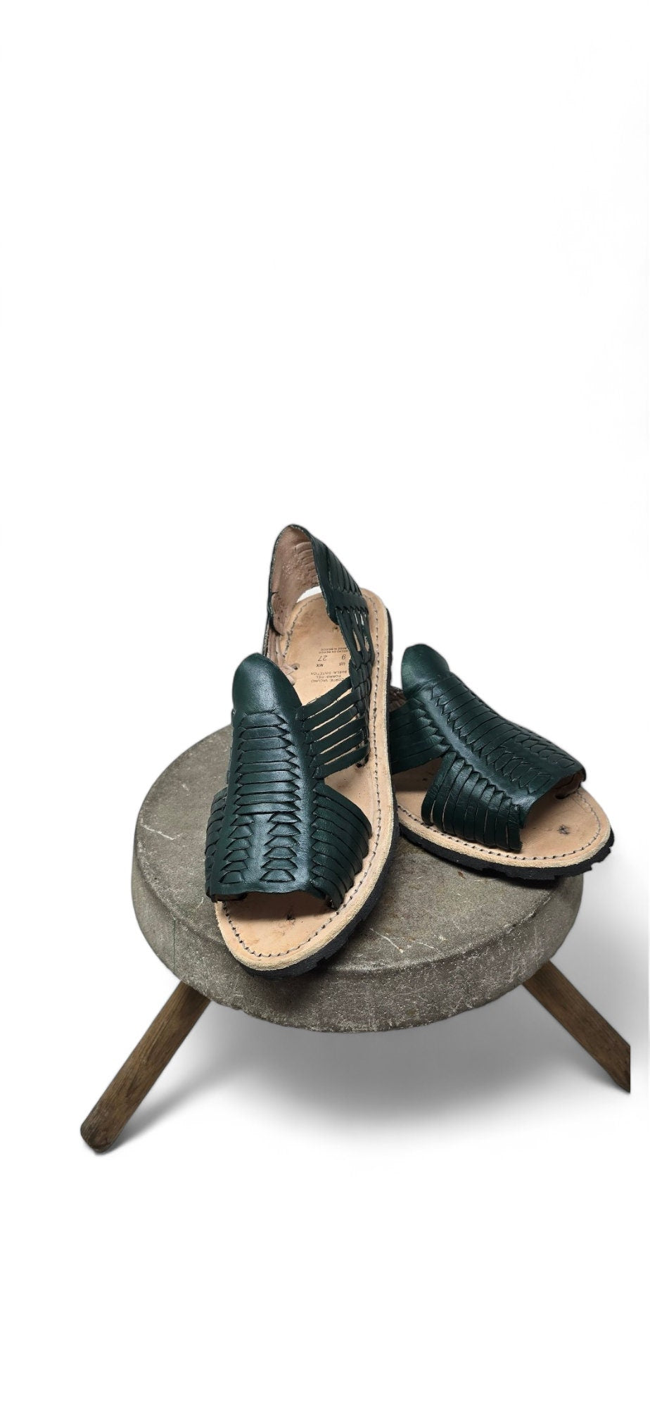 Men's Leather Huaraches in Midnite Green - Handmade Mexican Style Sandals - Comfortable and Stylish Summer Footwear