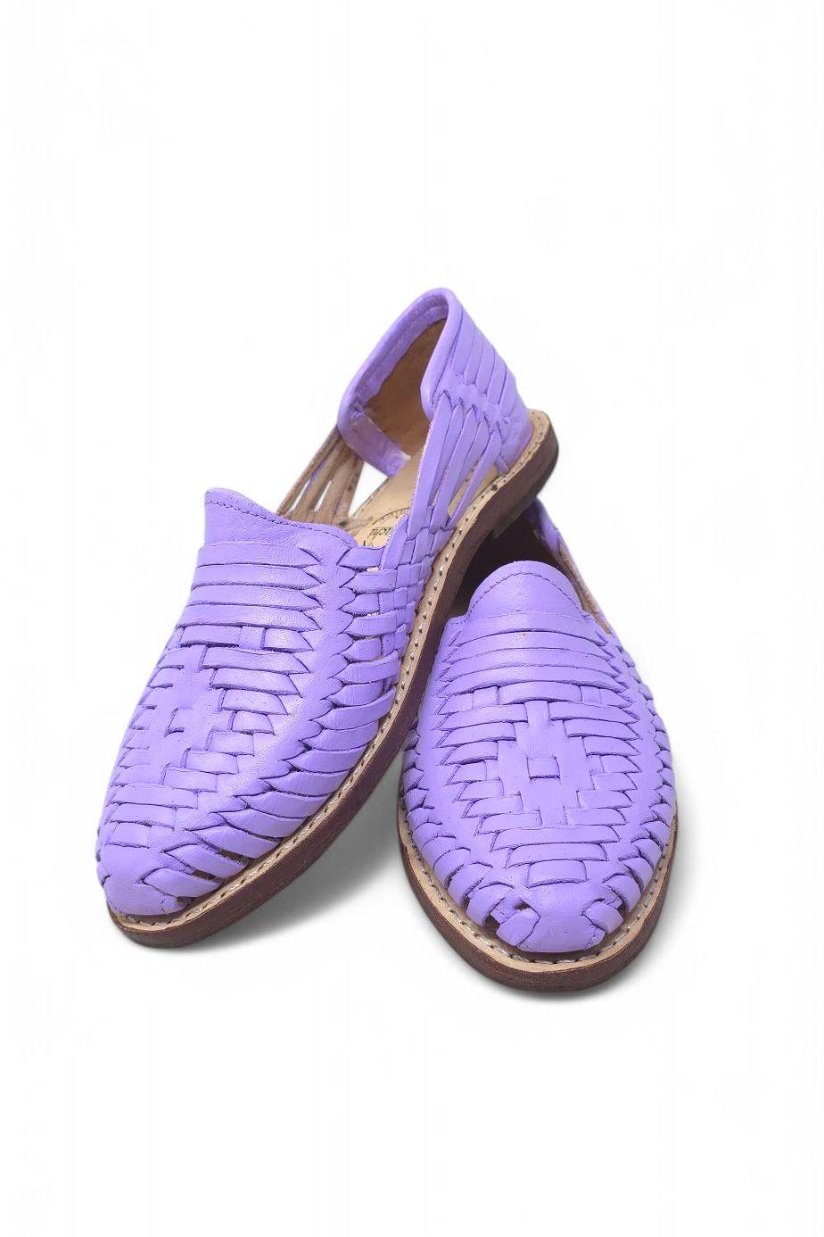 Mexican huaraches for women in lilac – Handcrafted, comfortable, and with authentic leather sole