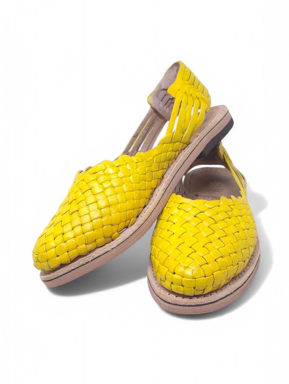 Yellow Huaraches for Women – Comfortable and Fresh Sandals Sizes 5-10 US – Eye-Catching Summer Footwear
