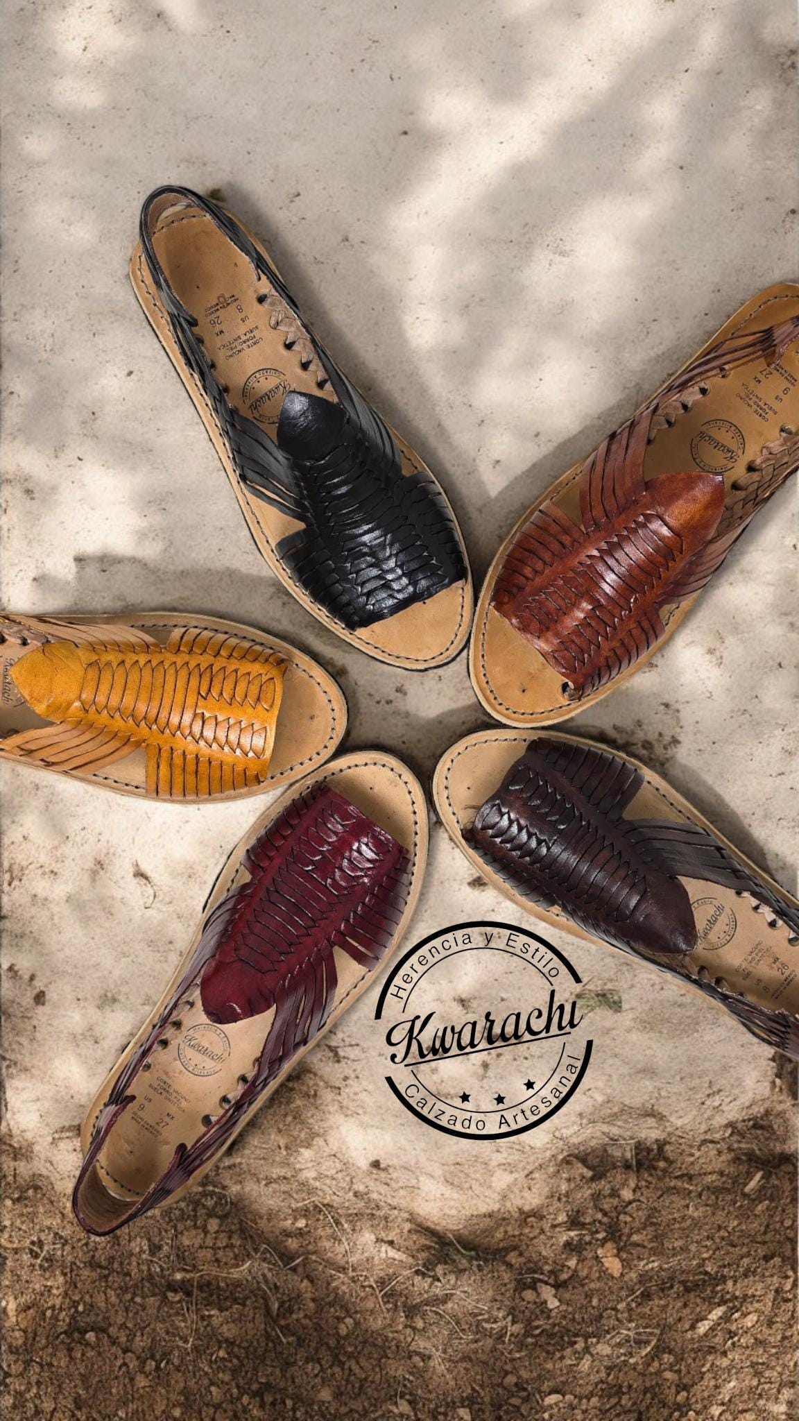 Huaraches Mexicanos Artesanales para Hombre – Calzado de Cuero Hecho a Mano en Varios Colores, Tallas 7-12 US, Sandalias Tradicionales