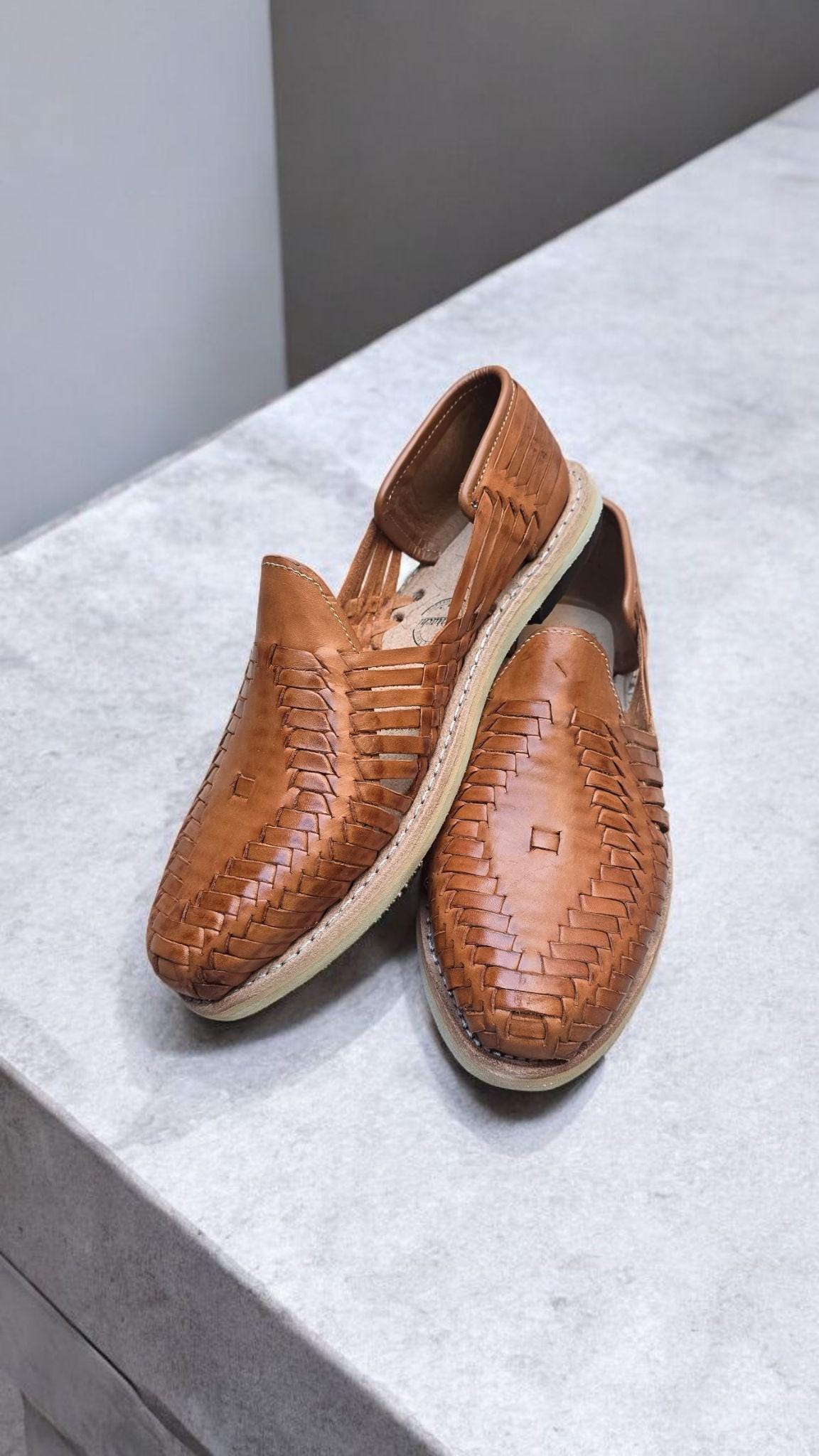 Mexican Huaraches for Men, Walnut color | Boho style for weddings, beach, and smart casual looks