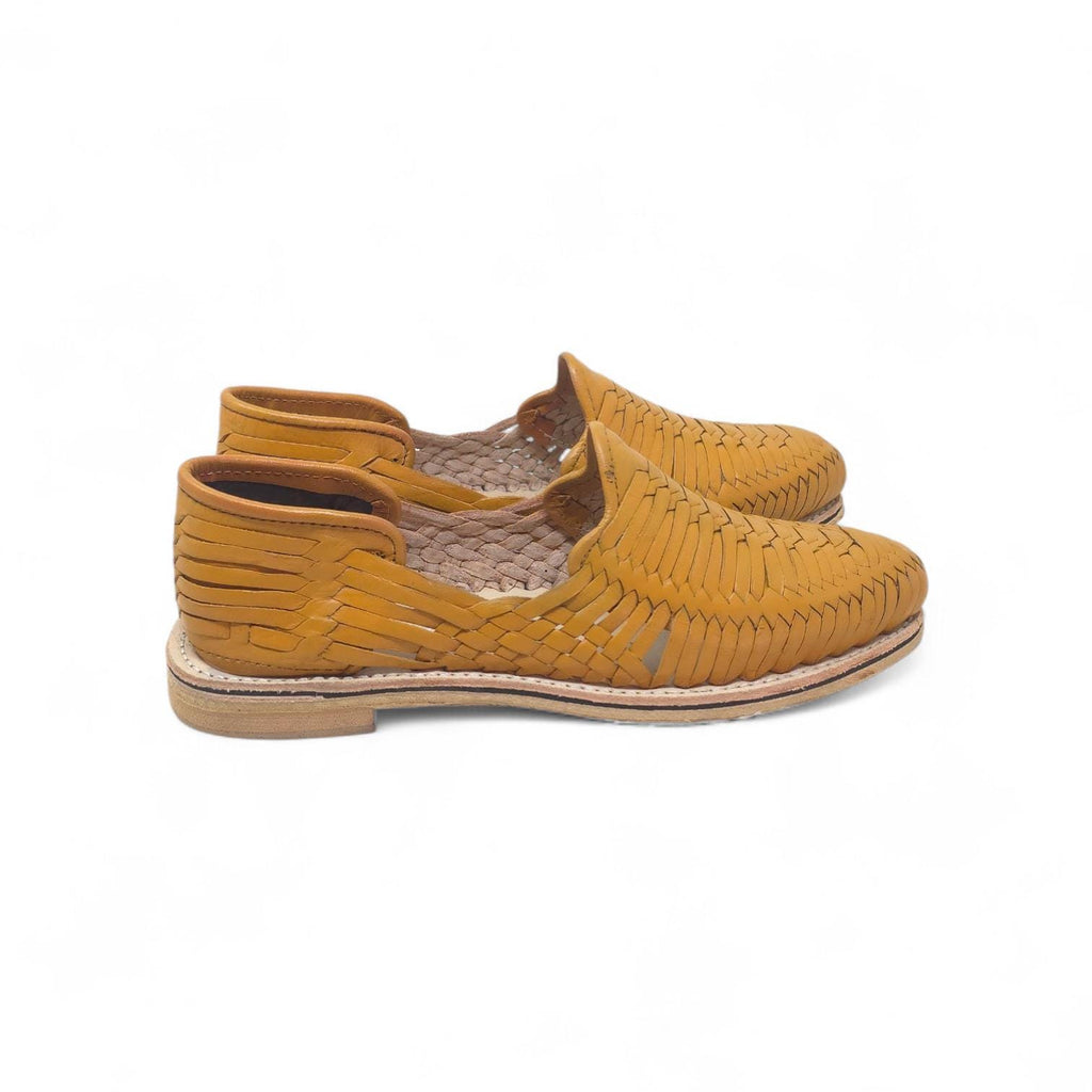 Mexican Huaraches for Men Closed Toe Mustard Genuine Leather Leather Sole Handmade in Mexico