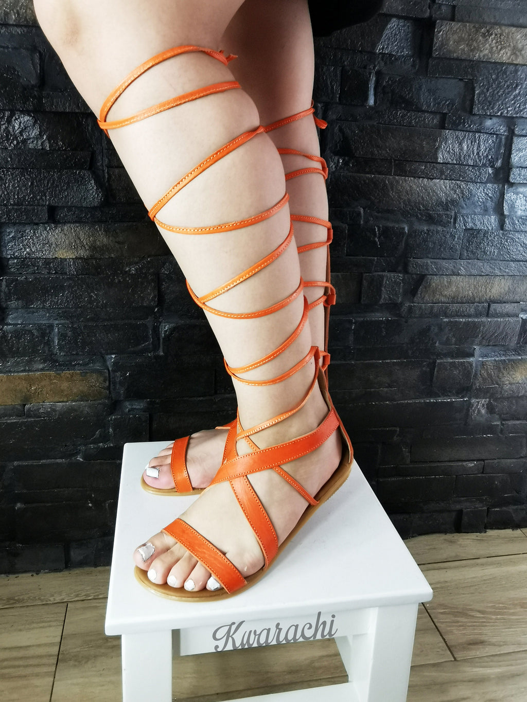 Women's brown ankle-strap huarache sandals