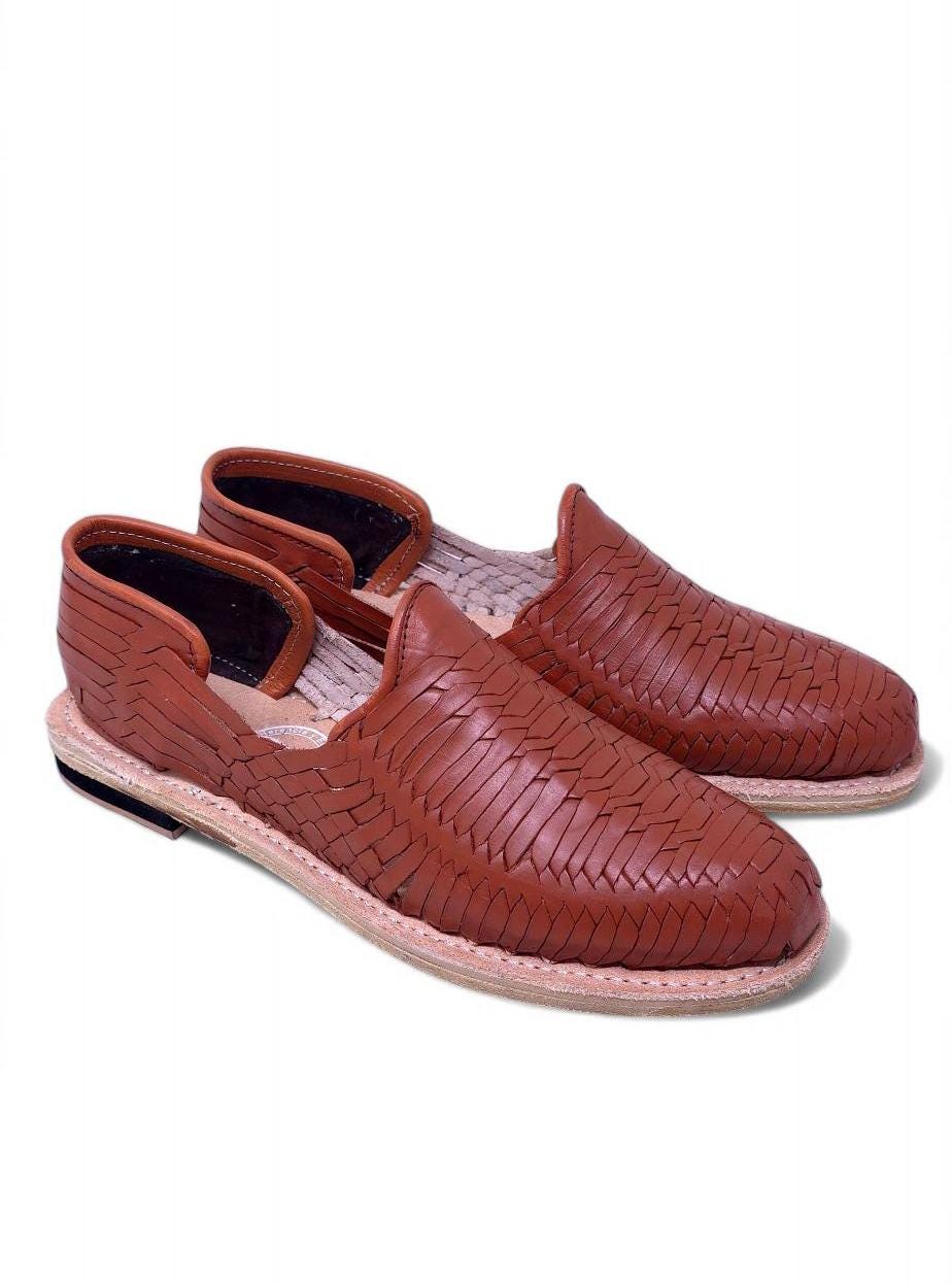 Men's Mexican Huaraches in Tan – Handmade Leather Sandals with Cowhide Sole