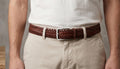 Braided leather belt 35 mm for men or unisex, handmade belt with a slim buckle in black or brown, handmade in Mexico