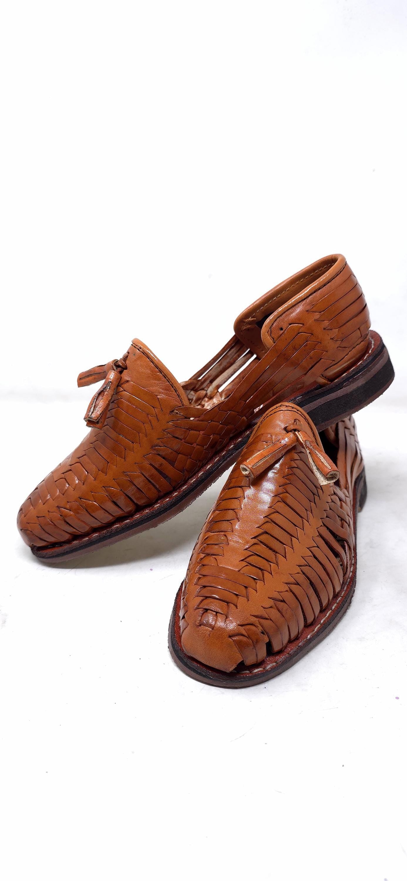 Women's Huaraches with Tassels | Handmade Closed-Toe Huaraches in Shedron and Russet Colors. All Sizes