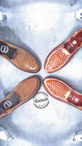 Men's Closed-Toe Leather Huaraches – Rubber Sole