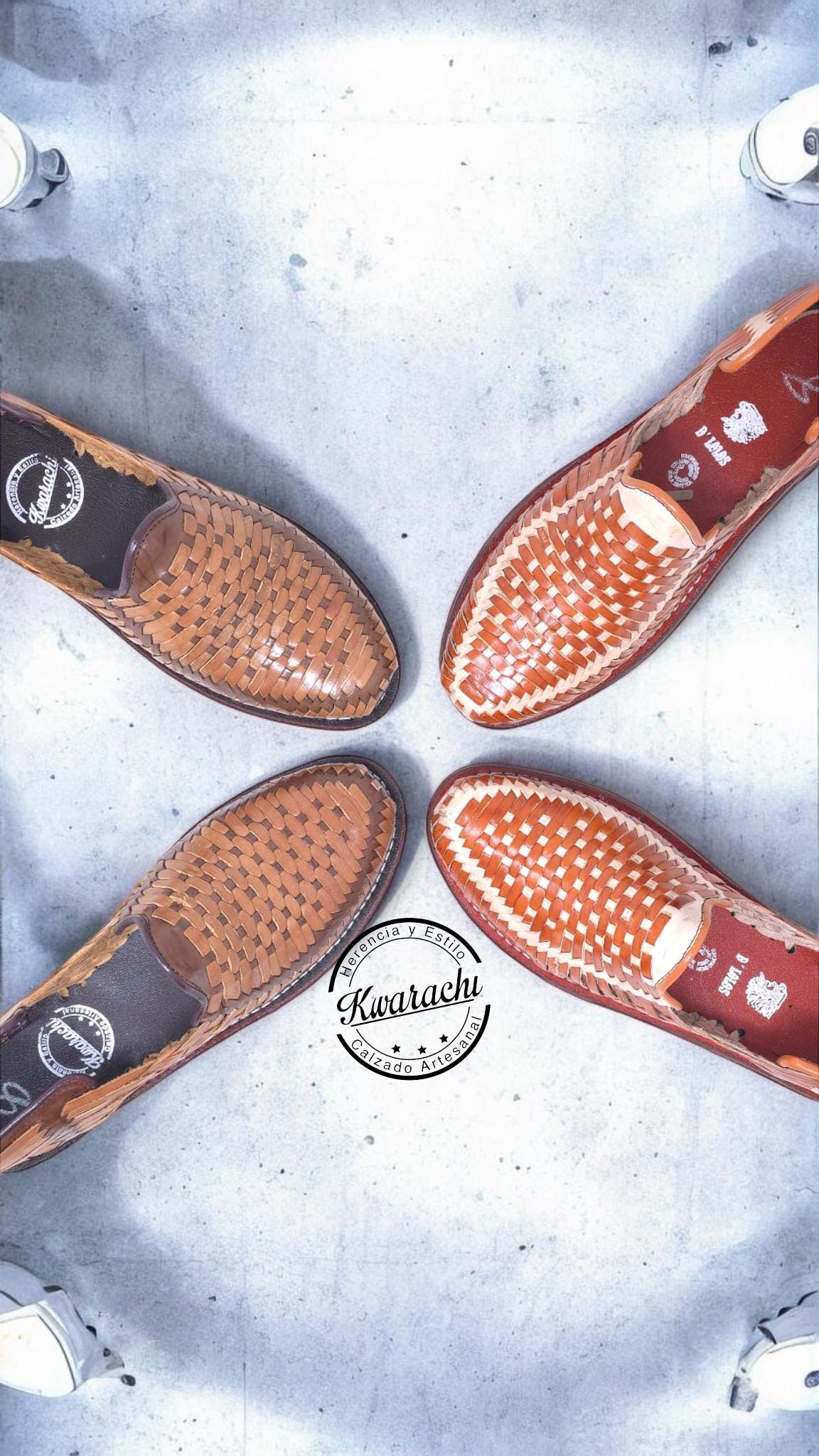 Men's Closed-Toe Huaraches | Handmade Leather Huaraches with Rubber Sole | Brown/Tan and Shedron/Natural Colors