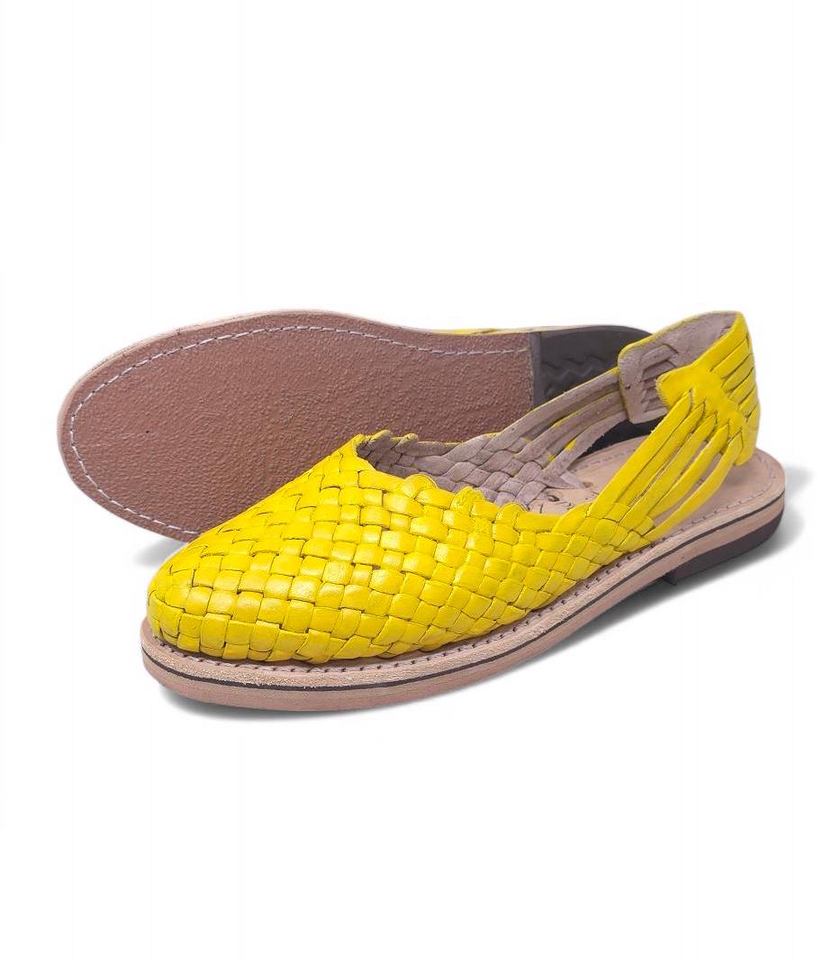 Yellow Huaraches for Women – Comfortable and Fresh Sandals Sizes 5-10 US – Eye-Catching Summer Footwear