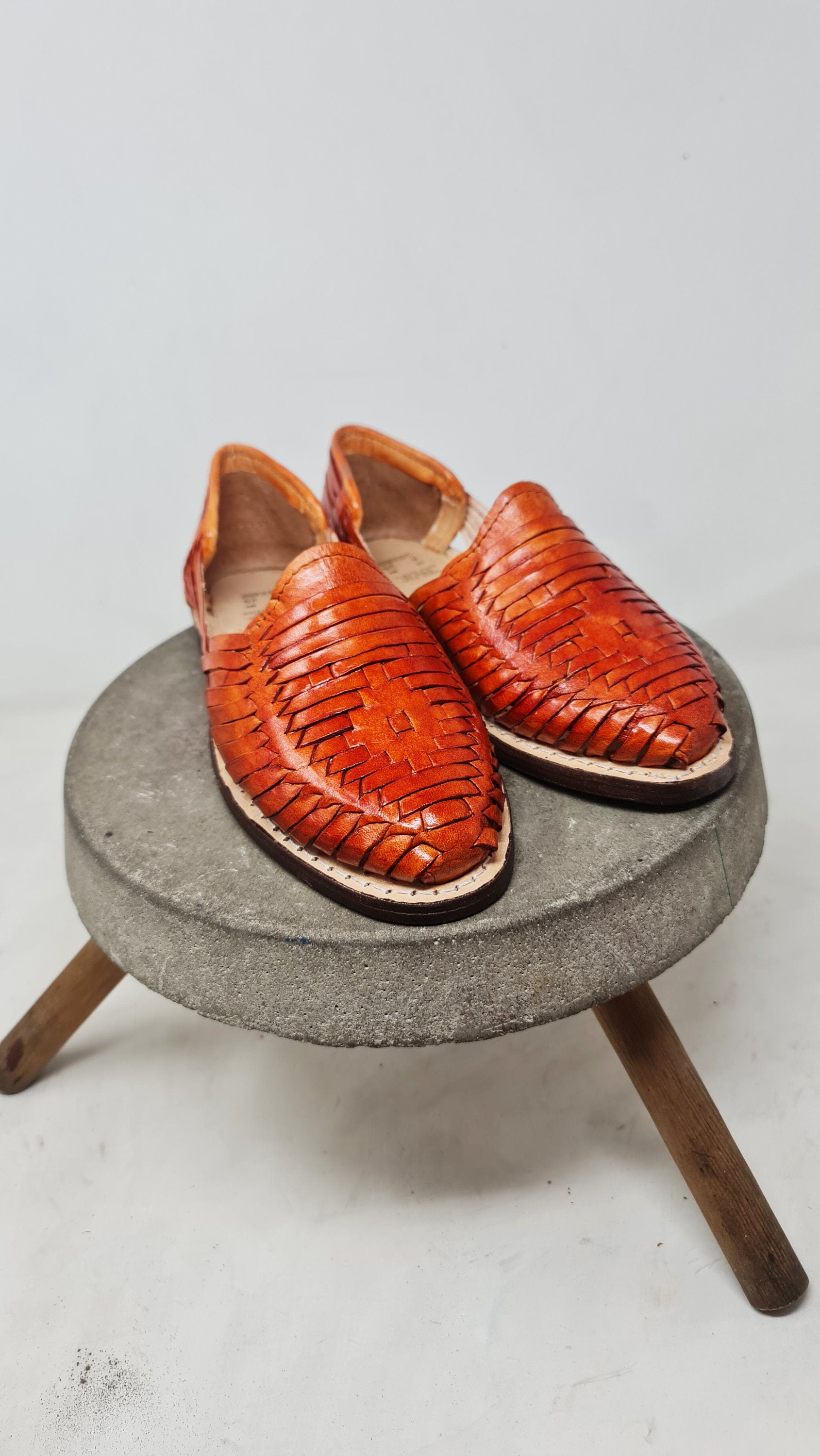 Mexican Huaraches for Women in Oak Color - Leather Sole, Hand-Painted, Exclusive and Authentic, Shipped Directly from Mexico
