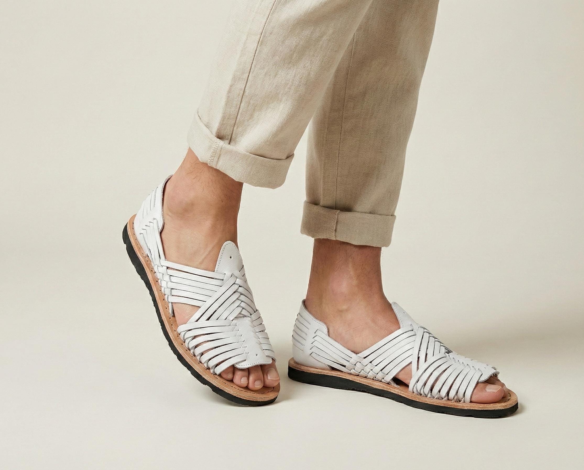 Men's white-strap Mexican huaraches