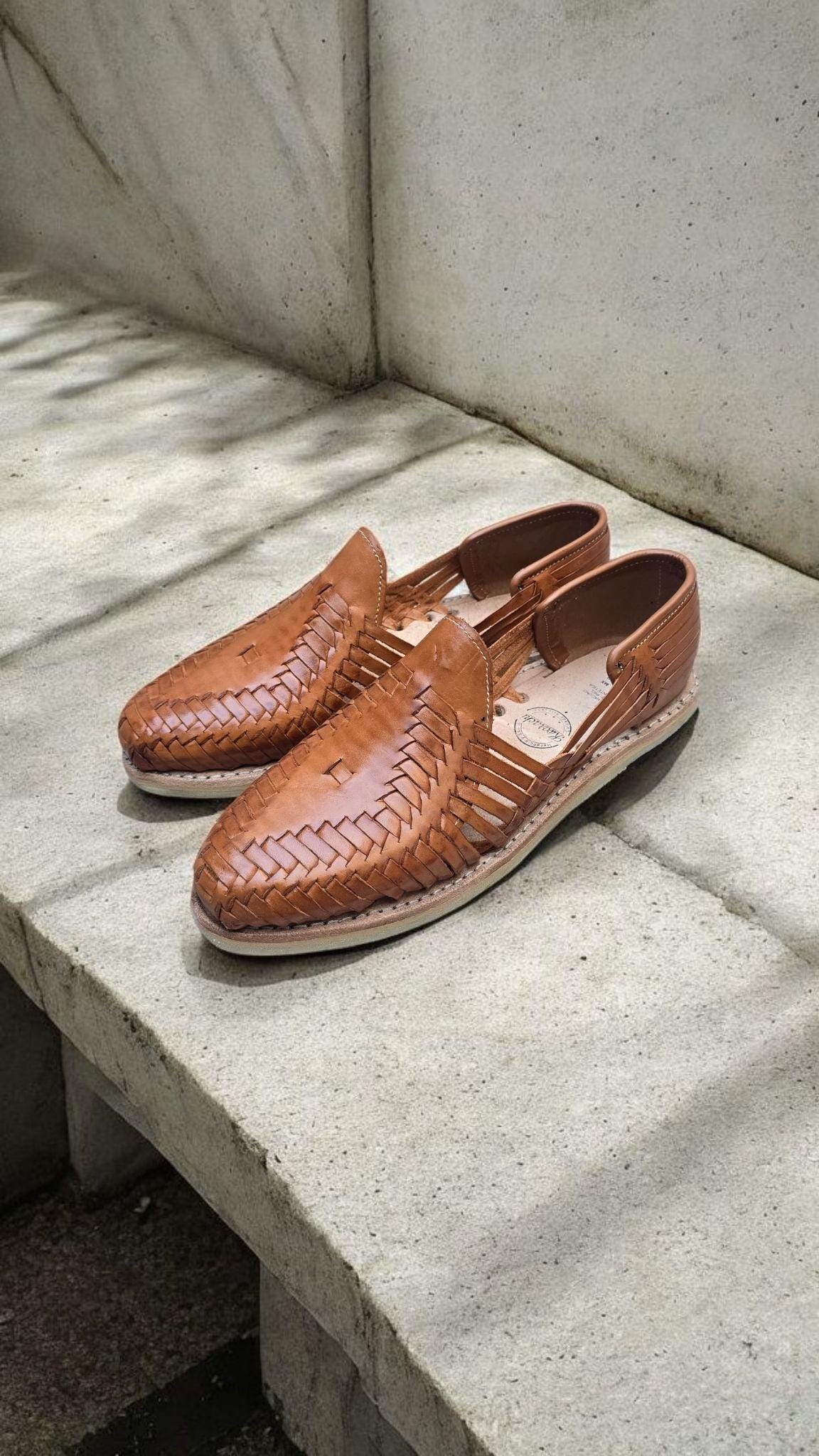 Mexican Huaraches for Men, Walnut color | Boho style for weddings, beach, and smart casual looks