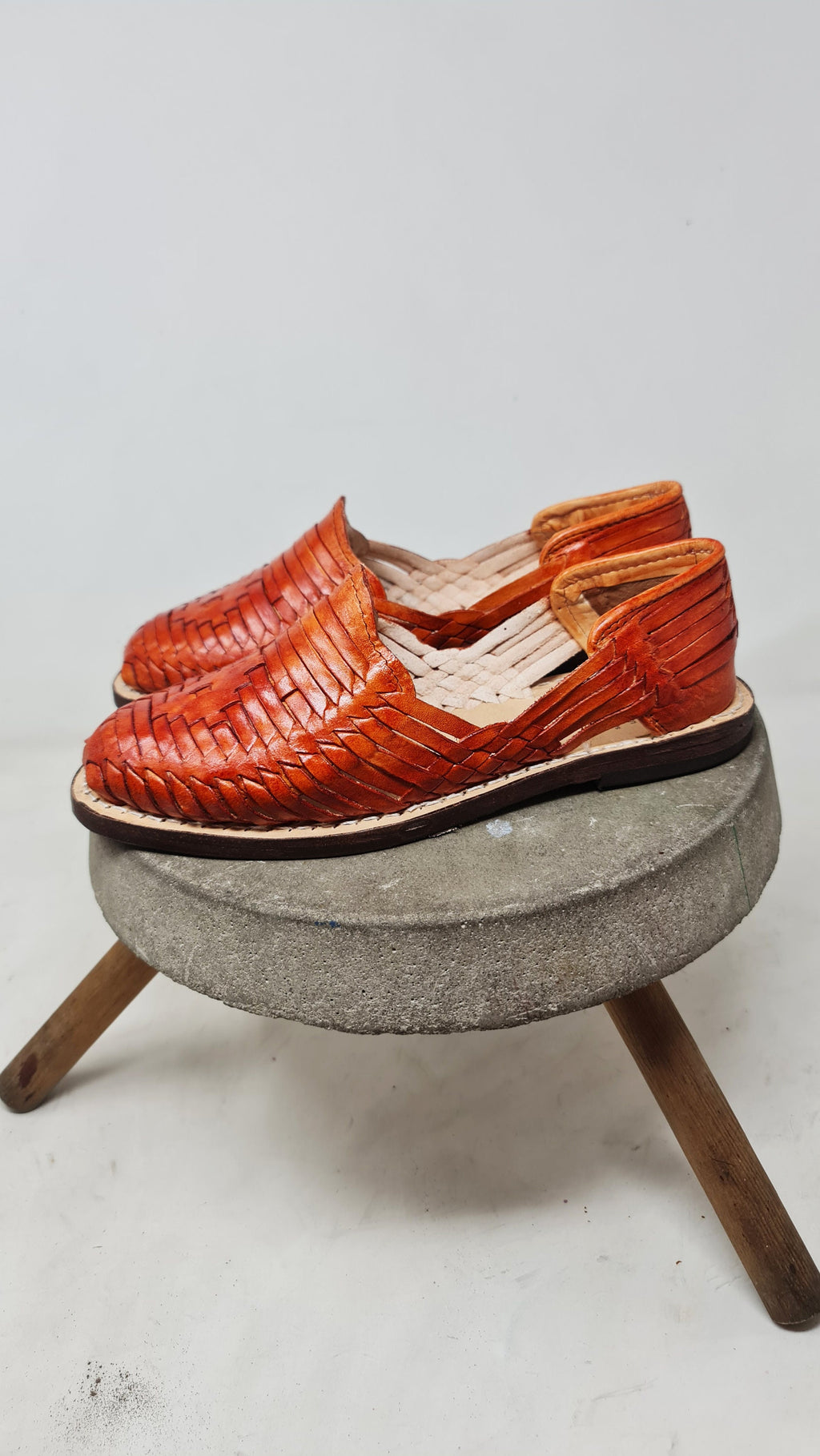 Mexican Huaraches for Women in Oak Color - Leather Sole, Hand-Painted, Exclusive and Authentic, Shipped Directly from Mexico