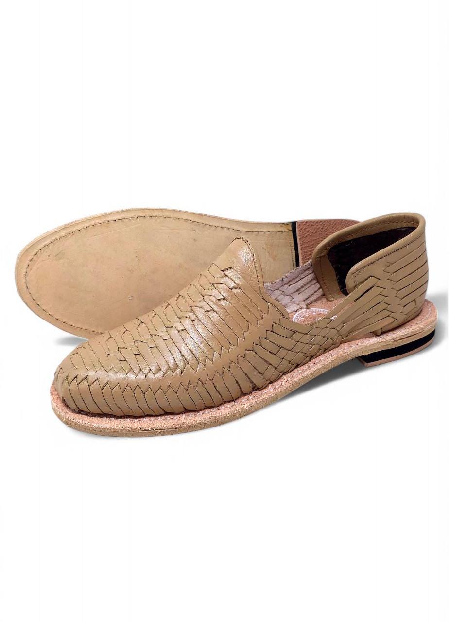 Men's taupe Mexican huaraches – Handmade sandals with leather sole, comfortable and fresh