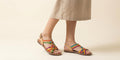 Handmade huaraches for women with ankle strap – Rainbow, honey, or brown colors – Comfortable and fresh – Made in Mexico