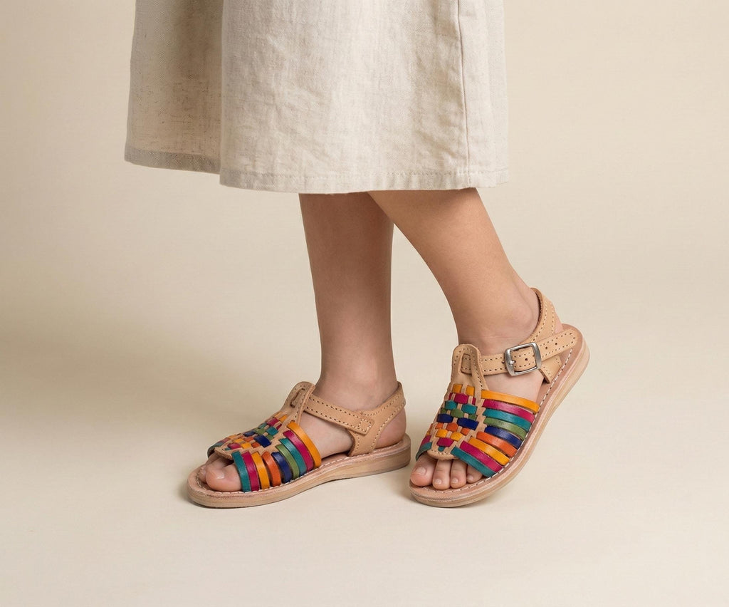 Huaraches para bebé y niña – punta cerrada o abierta, colores vibrantes