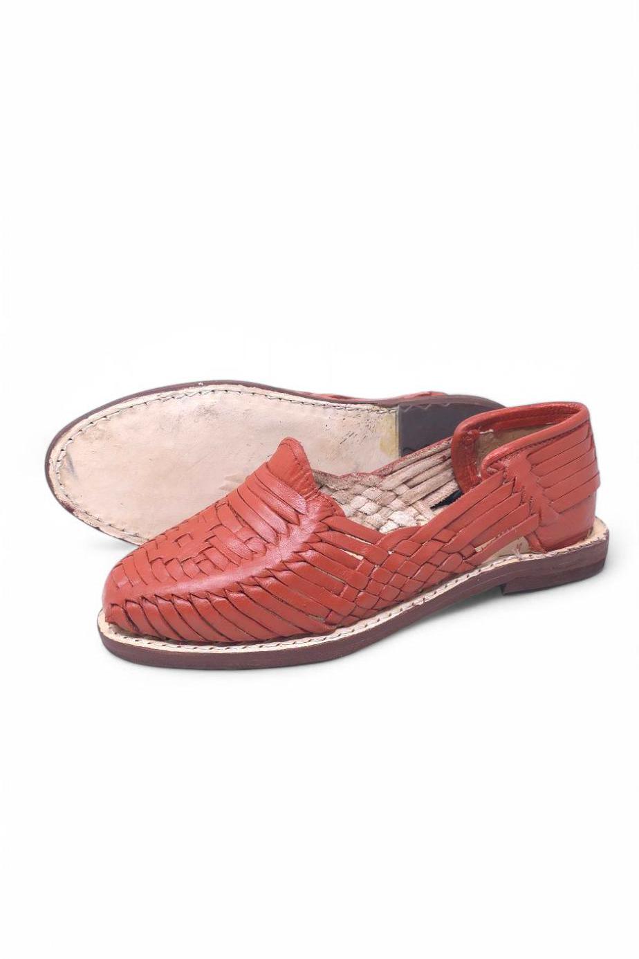 Women's Mexican Huaraches in Brick Color – Authentic Leather Sandals, Comfortable and Fresh, Handmade