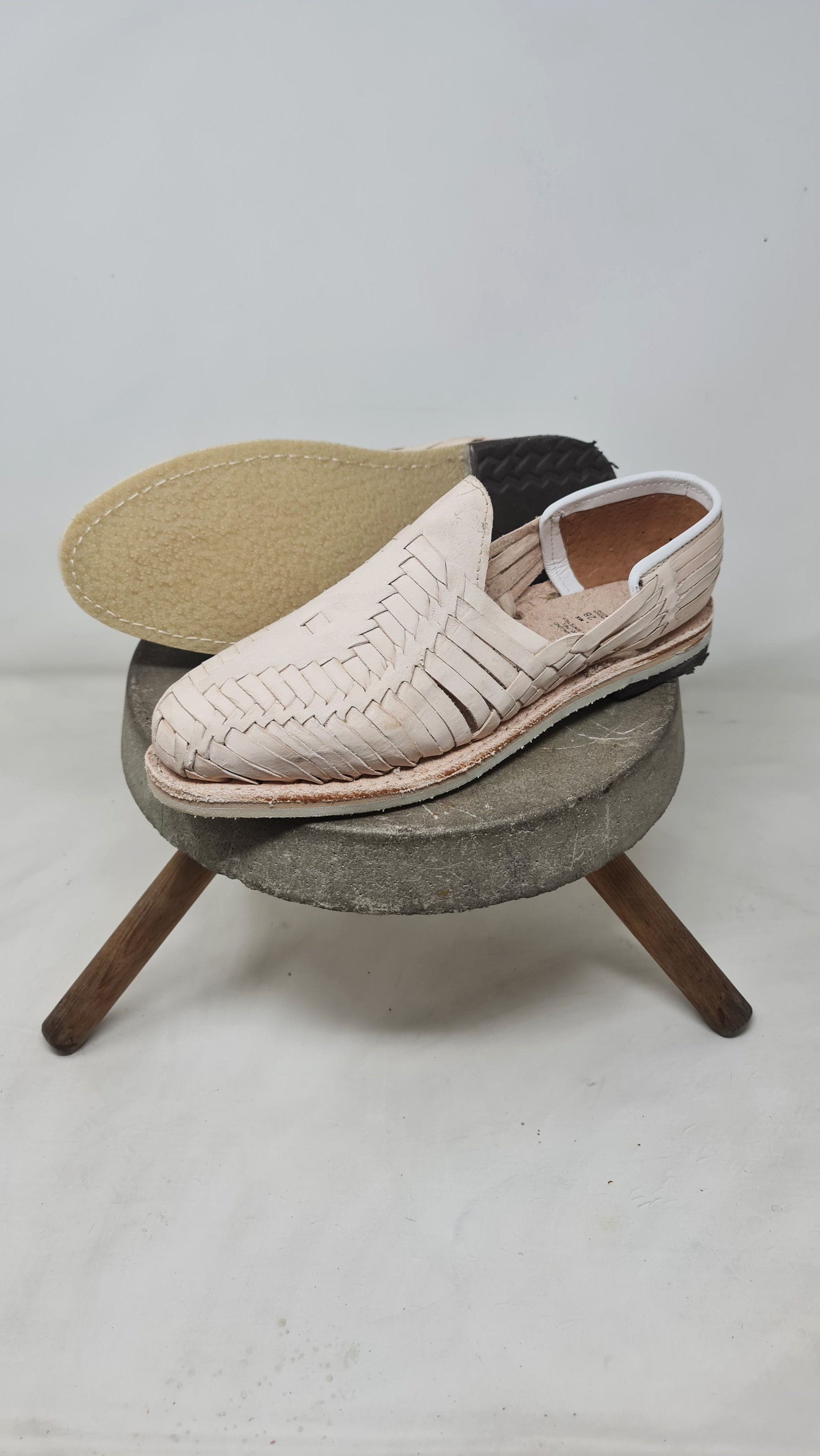 Men's Mexican Huaraches, Natural, Rubber Sole, Closed Toe Style - Made in Mexico and Shipped Directly