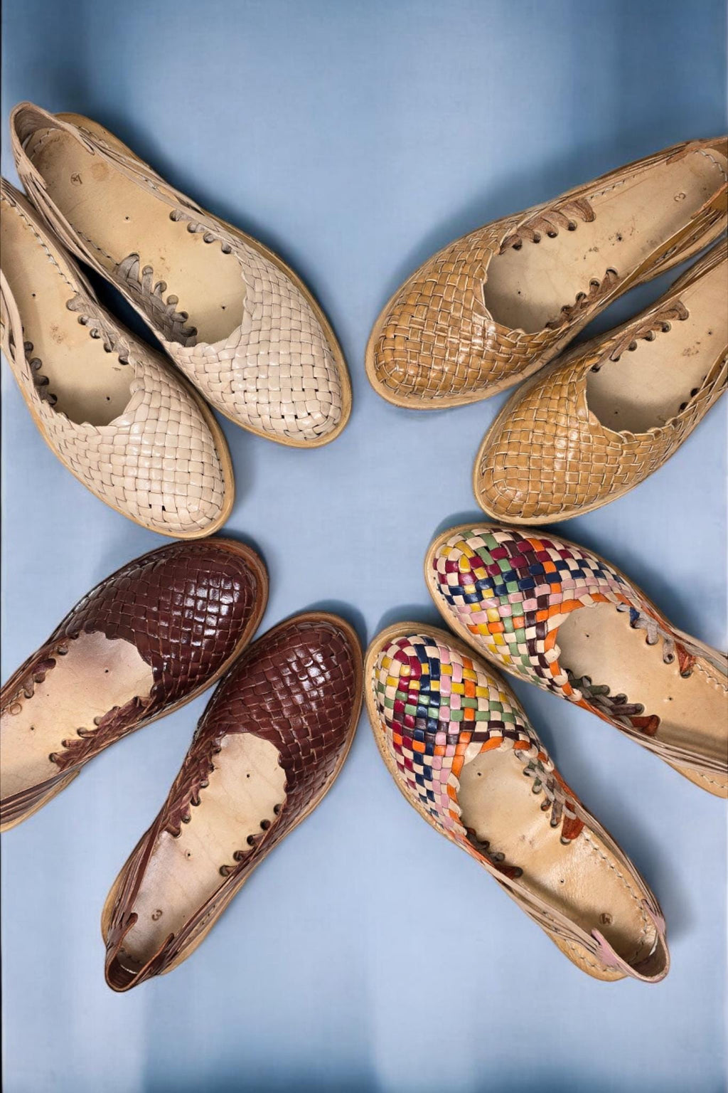 Women's Woven Leather Huaraches – Multiple Colors