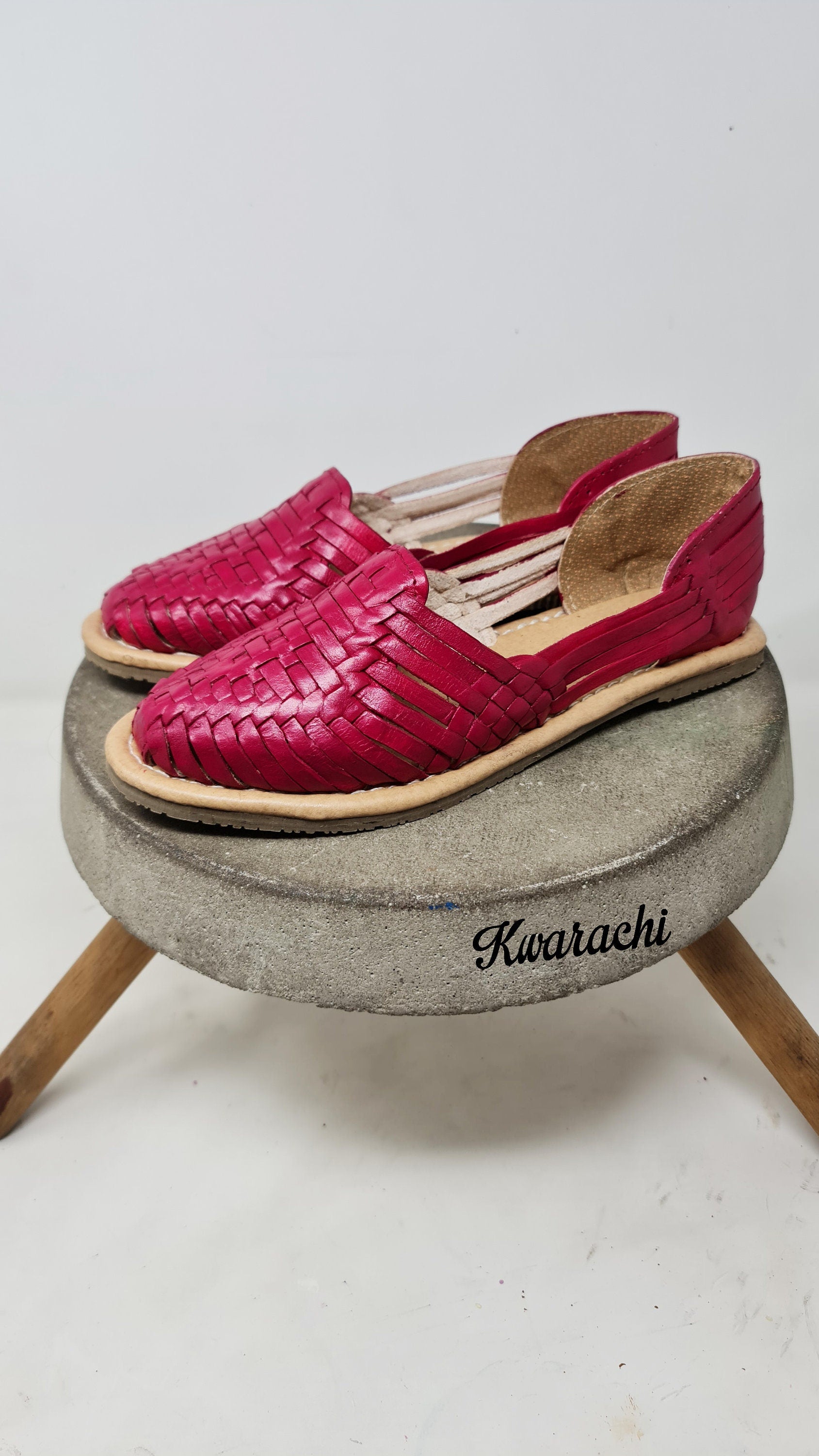 Magenta huaraches for women, handmade shoes for women