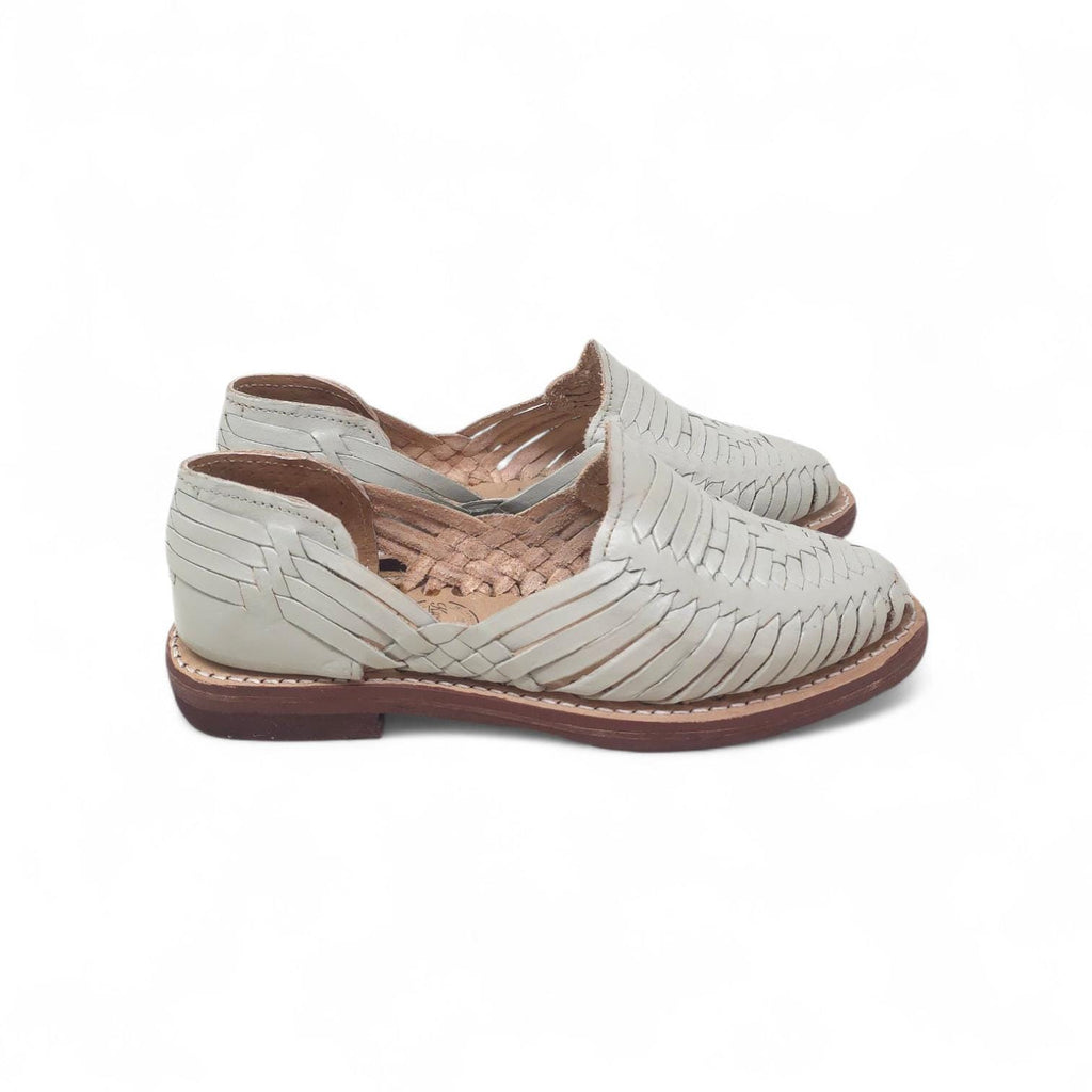 Mexican Huaraches Bone closed toe genuine leather cowhide sole for women handmade in Mexico