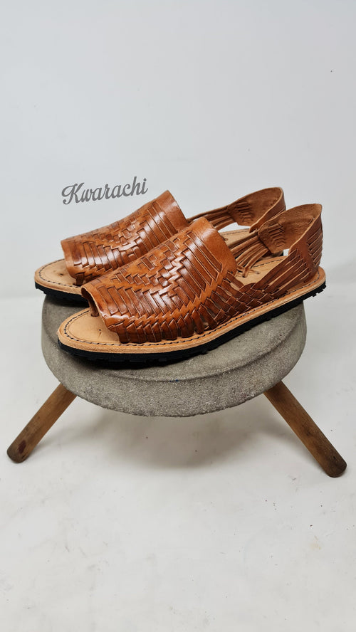 Huaraches abiertos para hombre – marrón, cuero hecho a mano