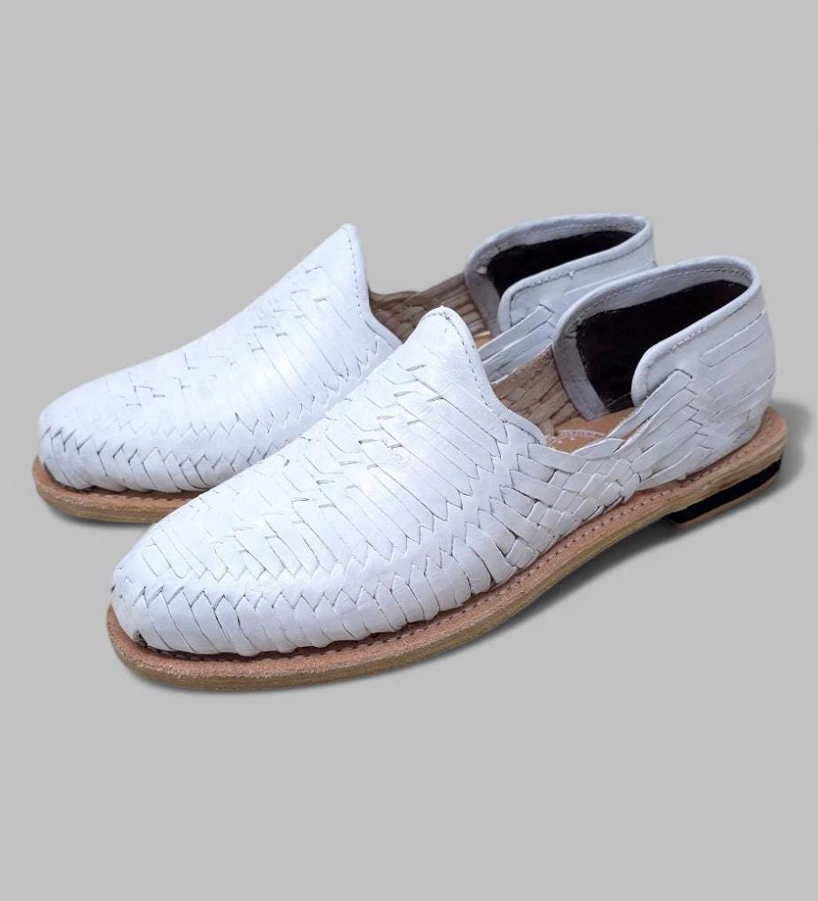 Men's White Huaraches - Rawhide Sole | Sizes 5-13 US | Comfortable, Cool, and Versatile | Handmade Footwear