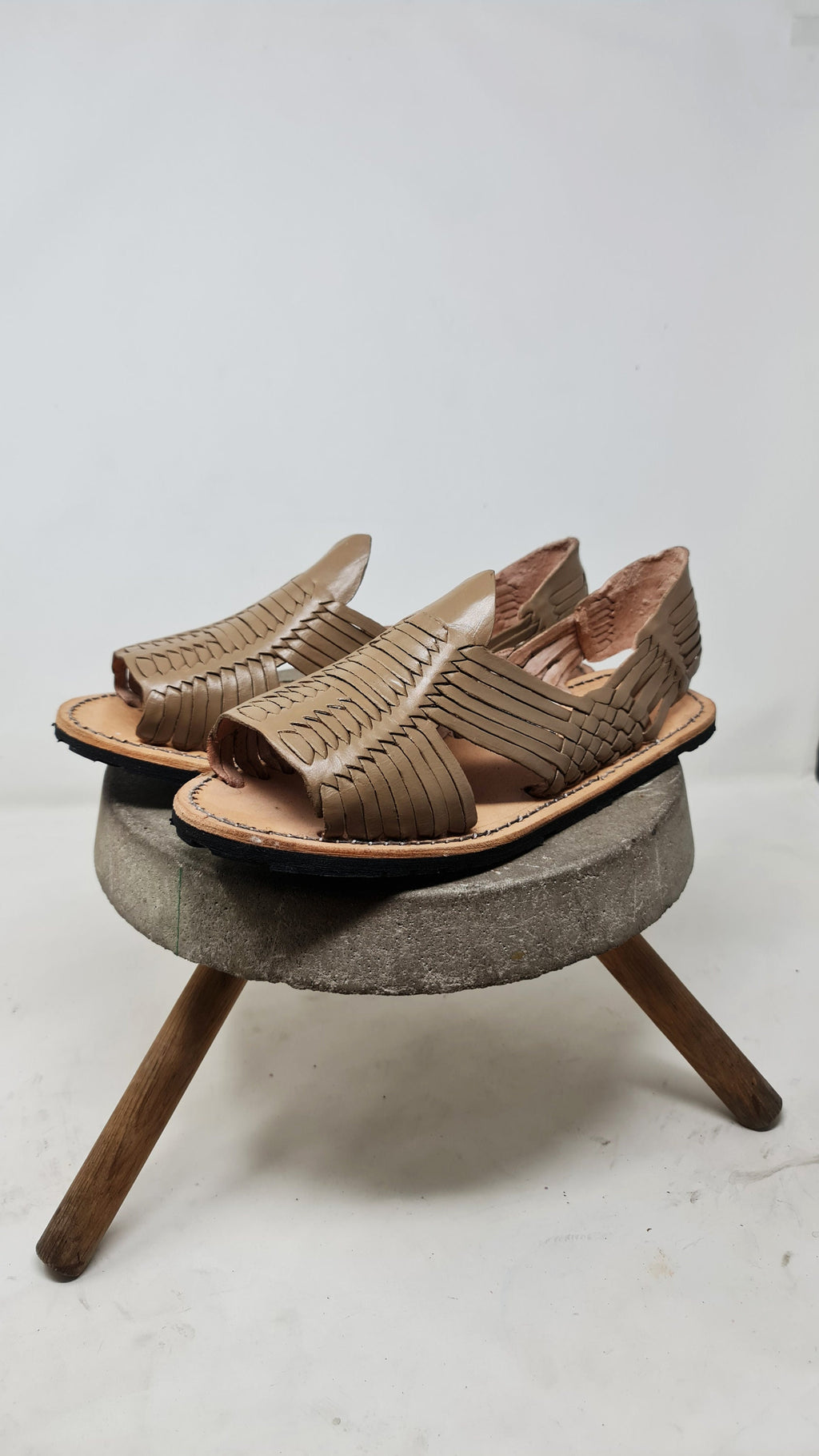 Mexican Huaraches for Men in Dark Taupe with Durable Rubber Sole