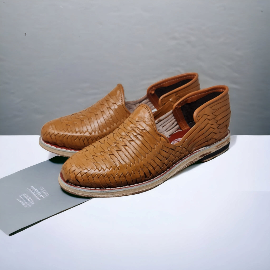Men's Mexican Huaraches in Tan Satchel with Leather Sole | Shipped from Mexico
