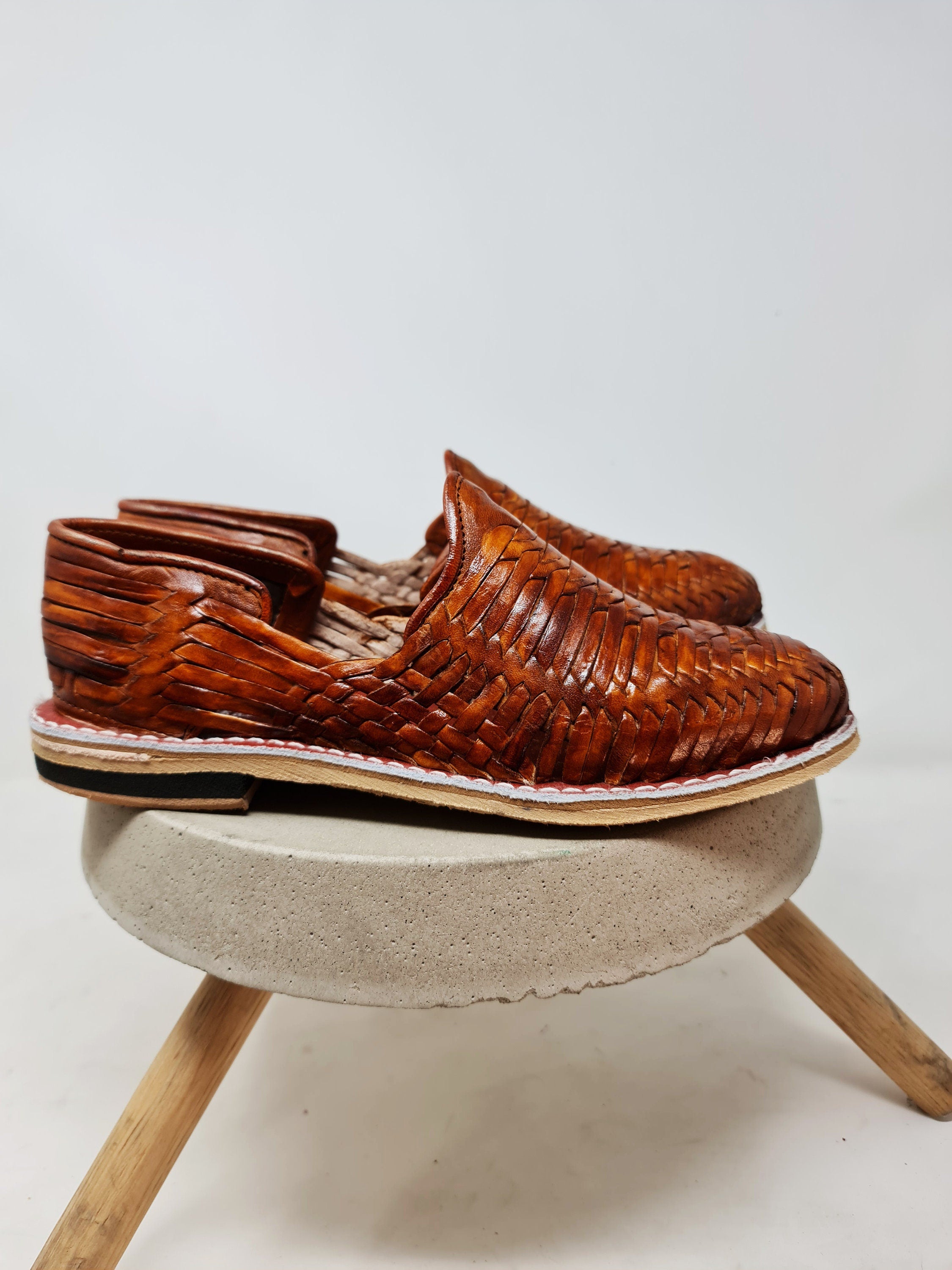 Hand-painted huarache detail, Mexican craftsmanship