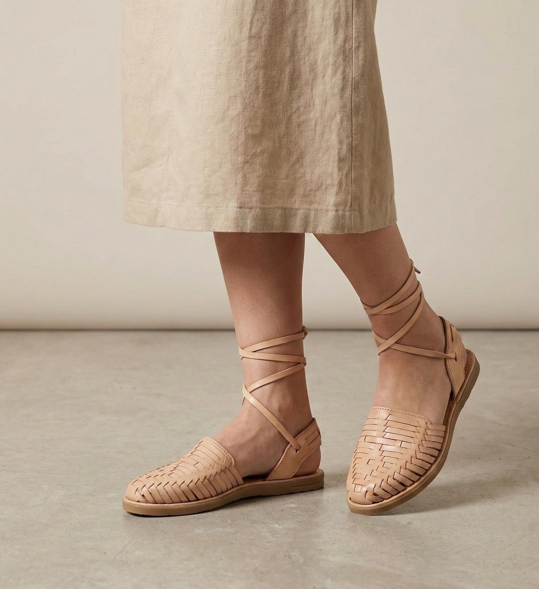 Artisan huaraches for women with straps – Handmade in Mexico, cool and comfortable, in colors, honey, or white