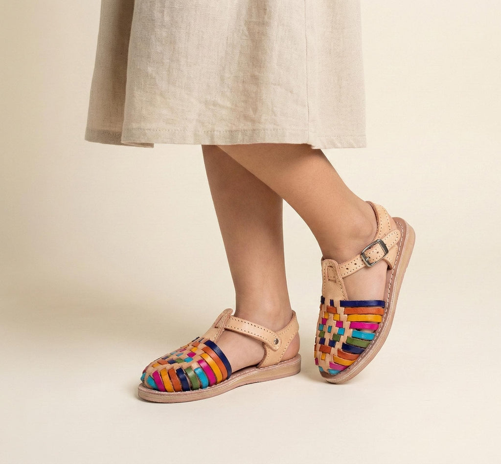 Huaraches para bebé y niña – punta cerrada o abierta, colores vibrantes
