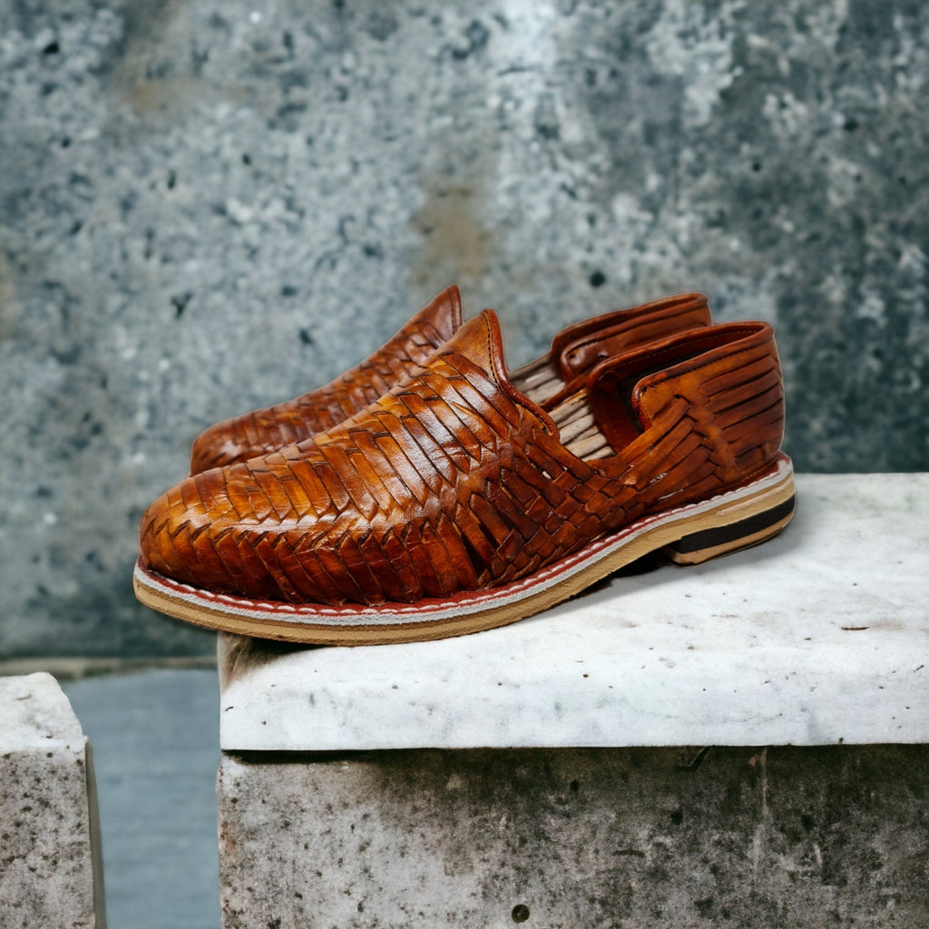 Men's Hand-Painted Vintage Huaraches – Leather Sole