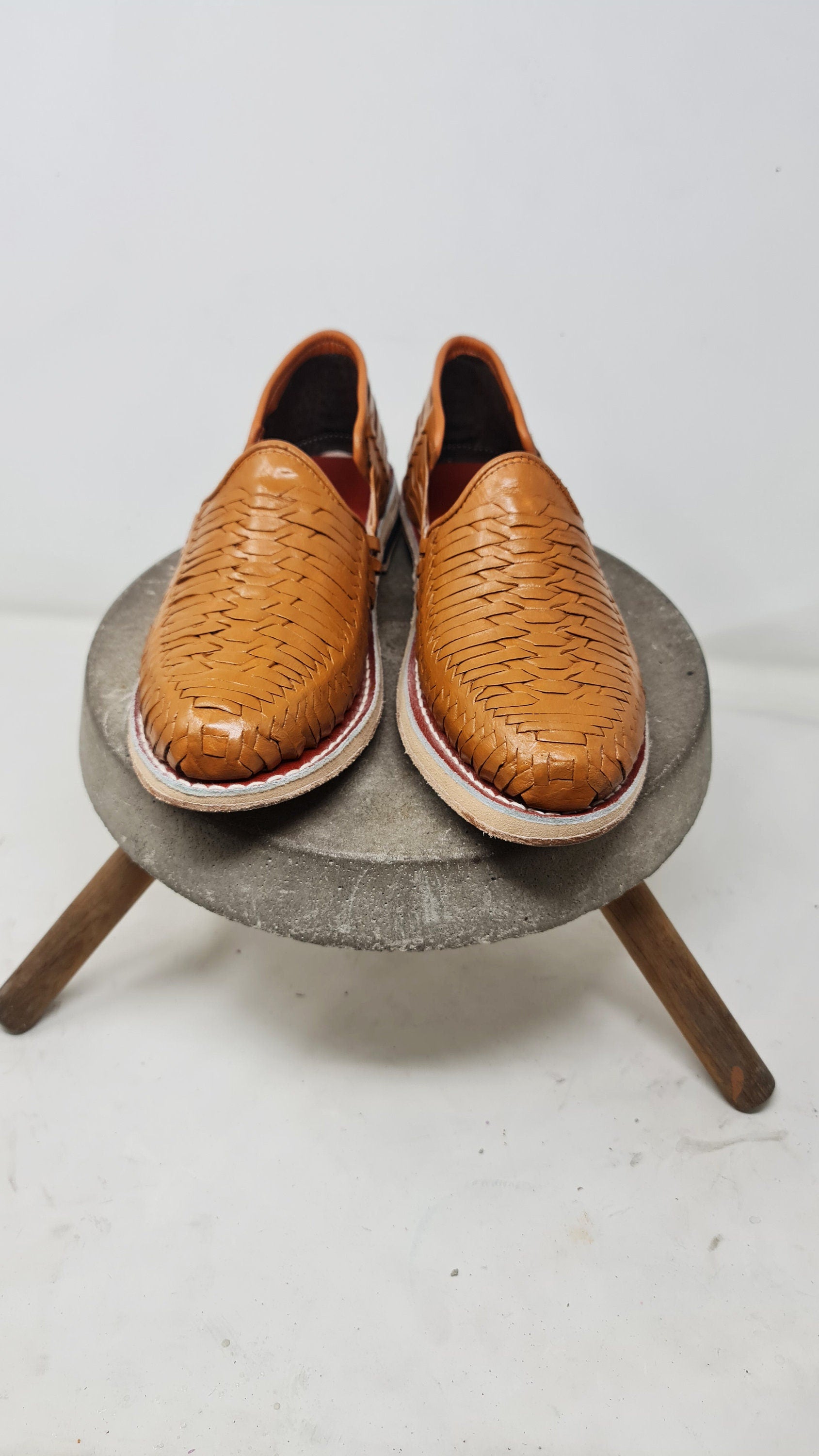 Men's Mexican Huaraches in Tan Satchel with Leather Sole | Shipped from Mexico