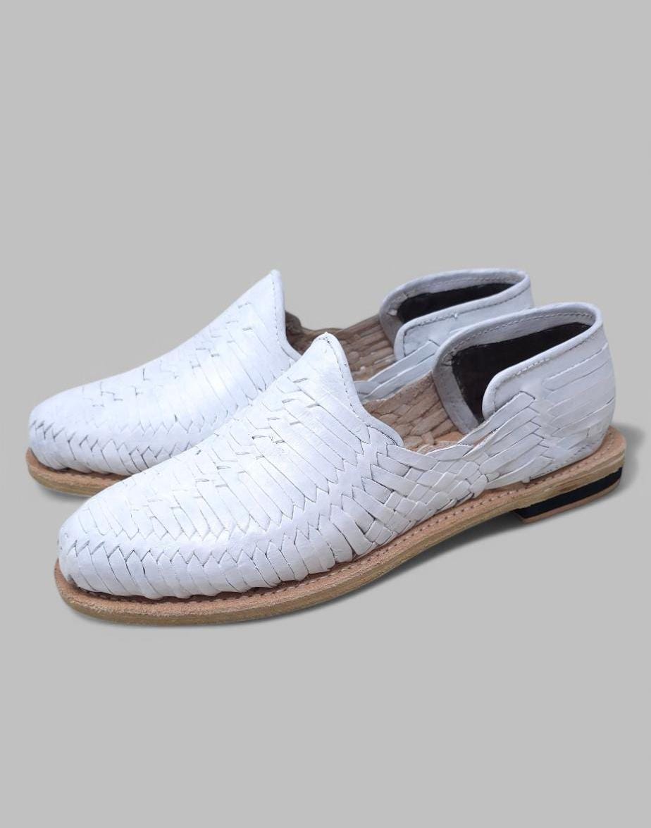 Men's White Huaraches - Rawhide Sole | Sizes 5-13 US | Comfortable, Cool, and Versatile | Handmade Footwear
