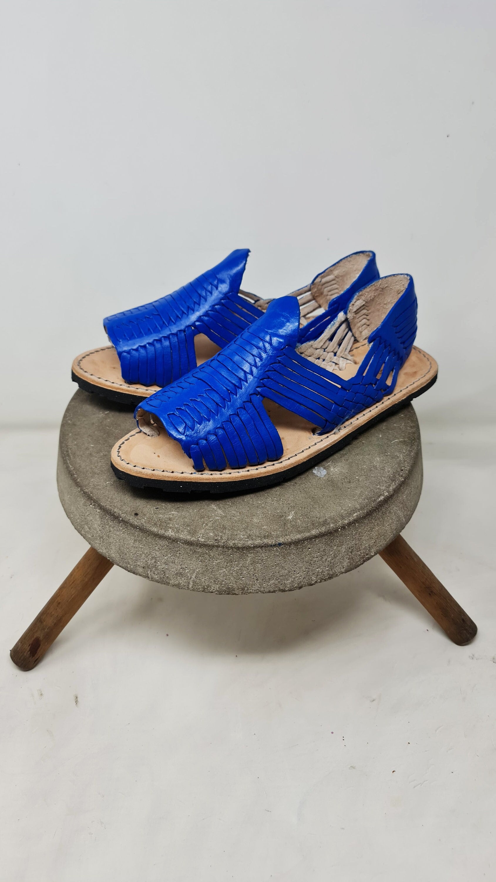 Exclusive Blue Mexican Huaraches for Men | Durable Rubber Sole | Authentic and Handmade from Mexico